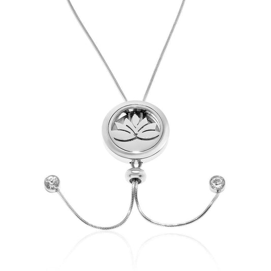 Lotus Pendant Necklace with adjustable snake chain FEP029SR